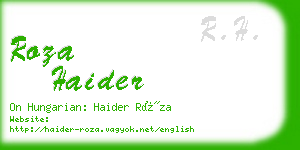 roza haider business card